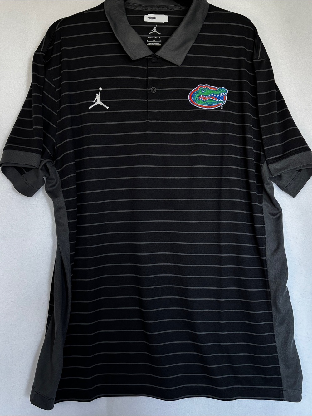 Nike Black Gray Striped Florida Gators Polo XL Air Jordan Official Staff/Team